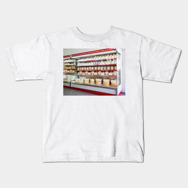 Cretan Cheese Shop Kids T-Shirt by ansaharju